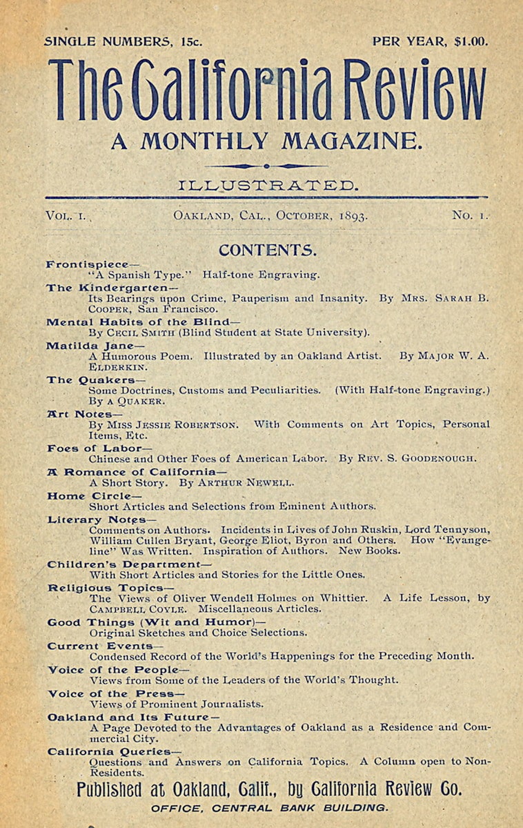 California Review, A Monthly Magazine