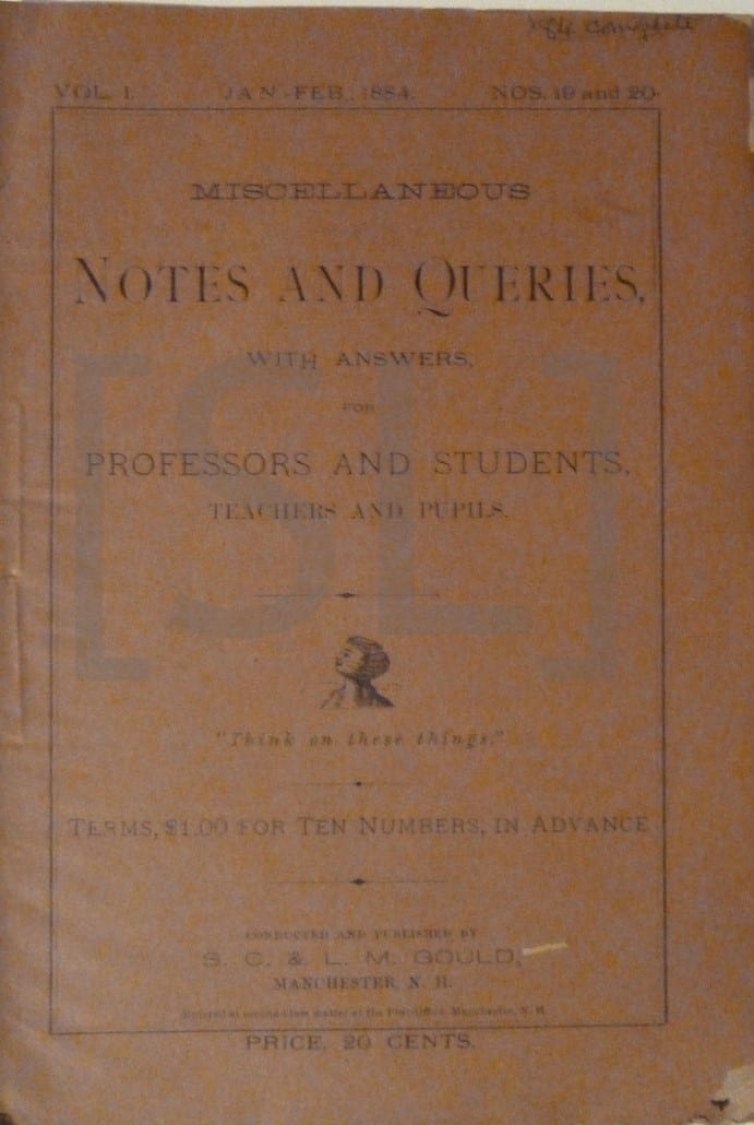 Miscellaneous Notes and Queries The Steven Lomazow Collection