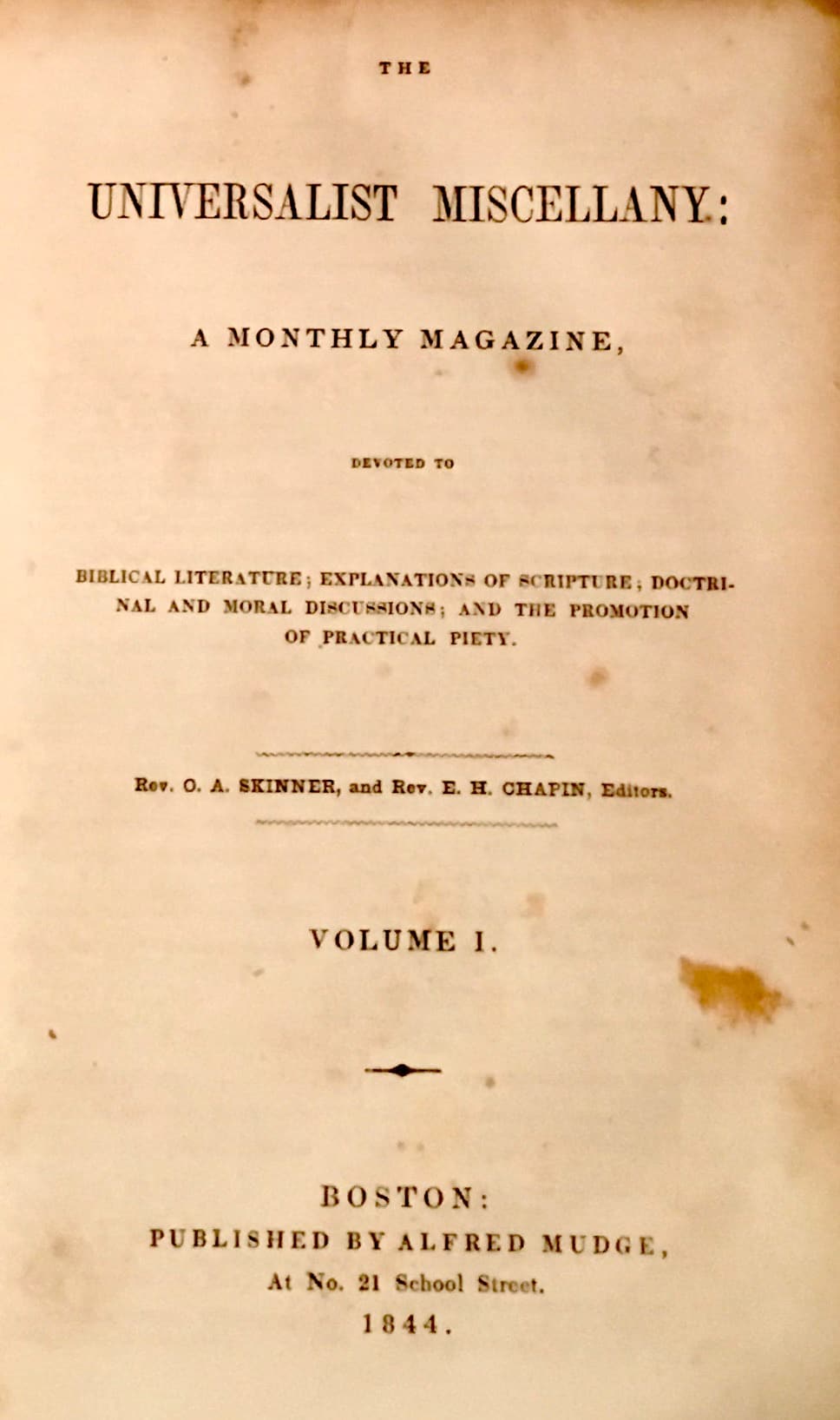 Universalist Miscellany